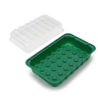 Мини-парник для рассады, 35,5 &times; 22 &times; 11 см, вставки (28 шт.) под таблетки для рассады d = 4 см, Greengo