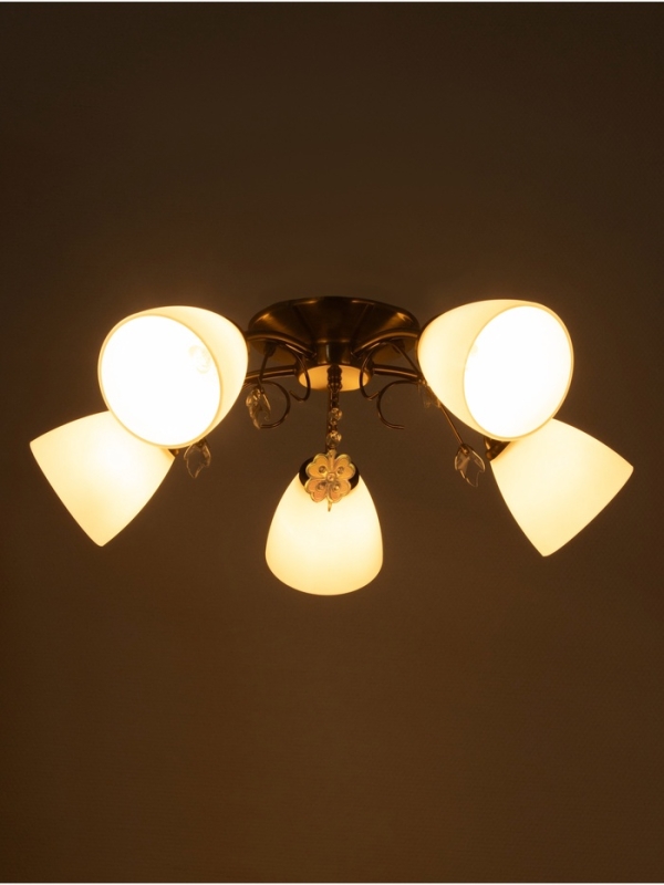 Люстра "Луиза" 5х40Вт Е27 бронза 58х58х26см