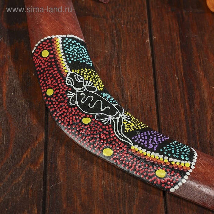 Сувенир бумеранг "Цветной узор"  40х6х0,7 см