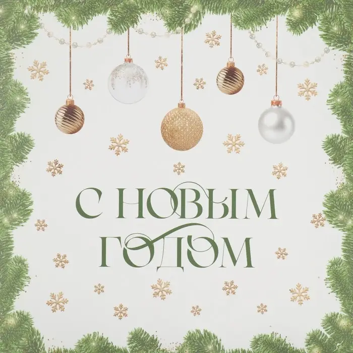 Коробка для кондитерских изделий с пластиковой крышкой &laquo;С Новым годом&raquo;, 21 х 21 х 3 см