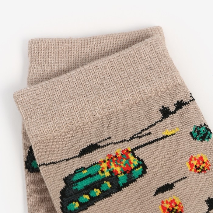 Носки мужские, цвет хакки бежевый/танки, размер 42-43