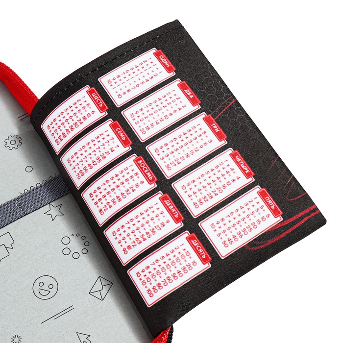 Пенал 1 секция 140 х 210 х 40 мм, откидной карман и косметичка, тканевый, Calligrata TOP Content "Крутая тачка"