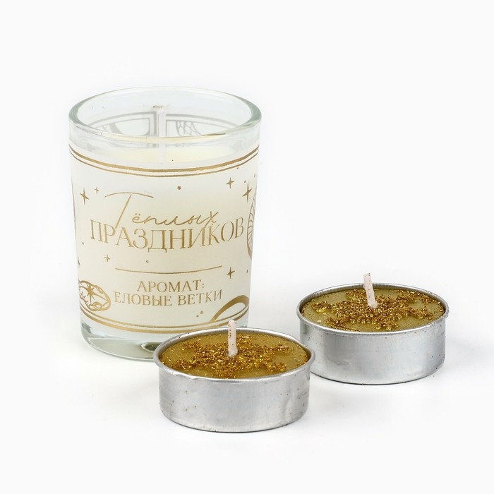 Набор новогодних новогодних свечей &laquo;Новый год: 2025&raquo;, 11 х 5,6 х 9,8 см