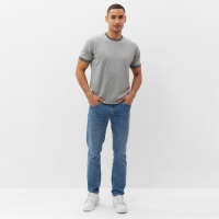 Джемпер мужской короткий рукав MINAKU REGULAR FIT: цвет серый меланж, р-р 46