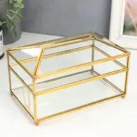 Шкатулка-салфетница &laquo;Золотые грани&raquo;, стекло, 11.8&times;10.3&times;19.2 см