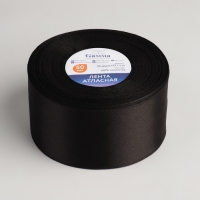 Лента атласная, 50 мм × 33 ± 2 м, цвет чёрный №113 Лента атласная, 50 мм × 33 ± 2 м, цвет чёрный №113