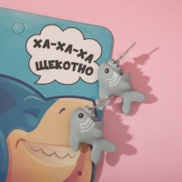 Серьги из полимерной глины &laquo;Акула&raquo;, цвет серый