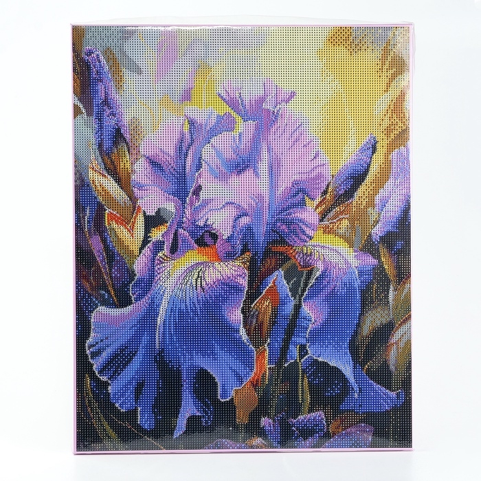 Алмазная мозаика с полным заполнением на холсте с подрамником &laquo;Ирисы&raquo;, 40 х 50 см