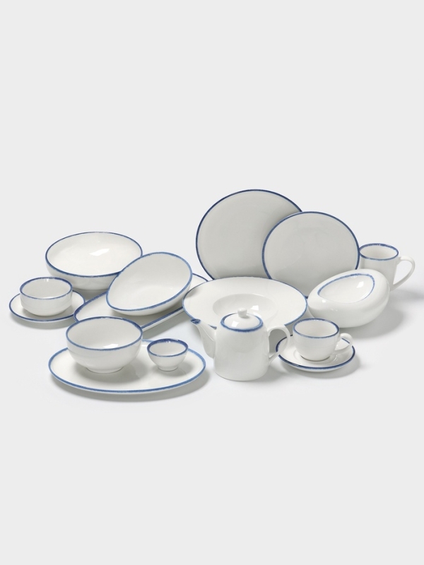 Салатник овальный "Blue Lagoon" Magistro 18см, 18,1х14,2, цвет белый, синий