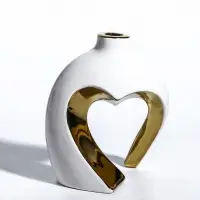 Ваза керамика настольная "Лари" (набор 2 шт) h=26х23, d=4 см, белый