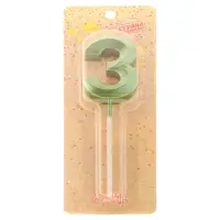 Свеча в торт на шпажке &laquo;Цифра 3&raquo;, зеленая, 5 см