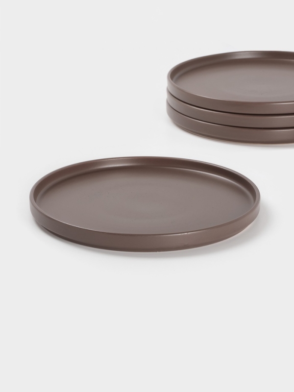 Набор тарелок Доляна &laquo;Гранит&raquo;, 4 шт., d=26 см, керамика, коричневый