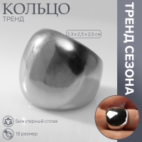 Кольцо металл «Тренд» объемный купол, цвет серебро, размер 18 Кольцо металл «Тренд» объемный купол, цвет серебро, размер 18