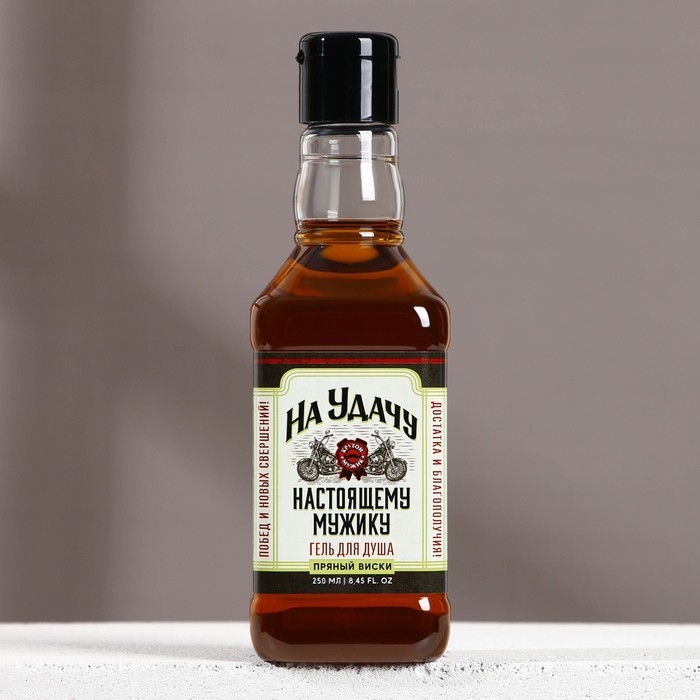 Гель для душа во флаконе виски &laquo;На удачу&raquo;, 250 мл, аромат пряного виски, Новый Год