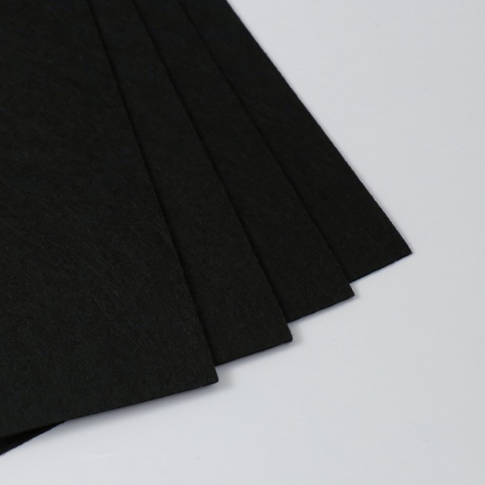Фетр 2 мм "Чёрный" набор 4 листа 30х40 см