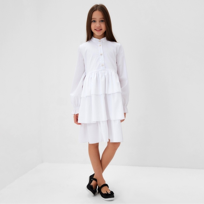 Платье для девочки MINAKU цвет белый, рост 116 см Платье для девочки MINAKU цвет белый, рост 116 см