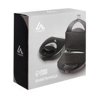 Электровафельница Luazon LT-07, 750 Вт, тонкие вафли, антипригарное покрытие, черная Электровафельница Luazon LT-07, 750 Вт, тонкие вафли, антипригарное покрытие, черная