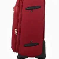 Чемодан 20",Текст,36*25*58,отд на молнии,1 нар/карм, увелич,код замок,4 колеса, красный