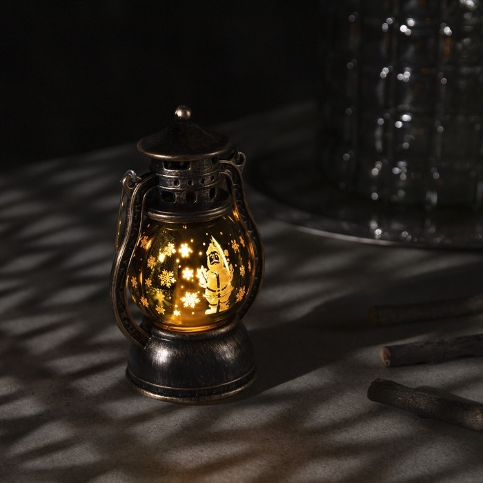 Светодиодная фигура &laquo;Фонарь с Дедом Морозом&raquo; 8 &times; 12 &times; 6 см, пластик, батарейки AG13х3 (в комплекте), свечение тёплое белое