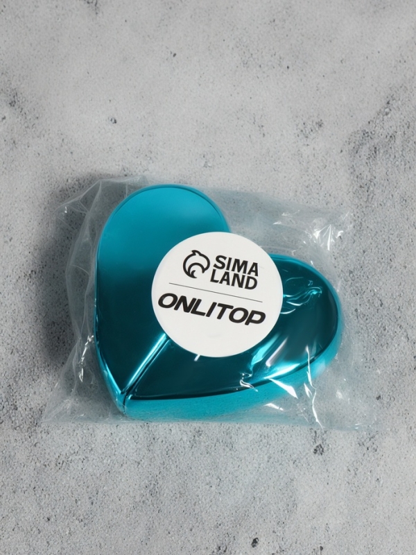 Флакон для парфюма &laquo;Сердце&raquo;, стеклянный, с распылителем, 25 мл, цвет голубой