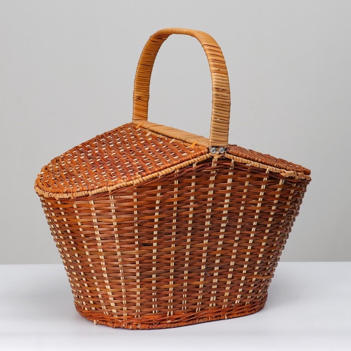 Корзина для пикника с крышкой , 42х28 Н27/46 см Корзина для пикника с крышкой , 42х28 Н27/46 см