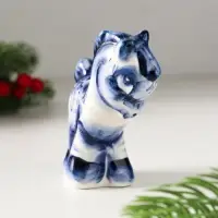 Сувенир Конь Яхонт, 8х8,5х3,5 см, гжель