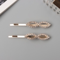 Невидимка для волос &laquo;Дилис&raquo; (набор 2 шт) петельки, 6 см, золото