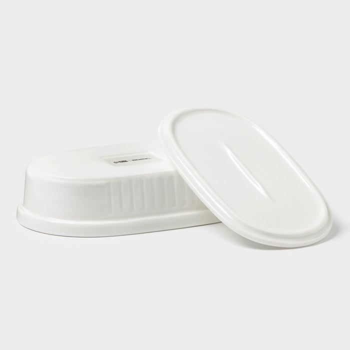 Паштетница Magistro, 17,5&times;11&times;4 см, с крышкой, фарфор, белая