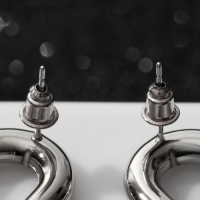 Серьги металл &laquo;Цепь&raquo; неровность, 2 звена, цвет серебристо-чёрный