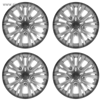 Колпаки колесные R13 "ЛИОН", серебристо-черный карбон, набор 4 шт Колпаки колесные R13 "ЛИОН", серебристо-черный карбон, набор 4 шт