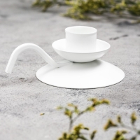 Подсвечник "Ретро" металл на 1 свечу, 10х4 см, белый