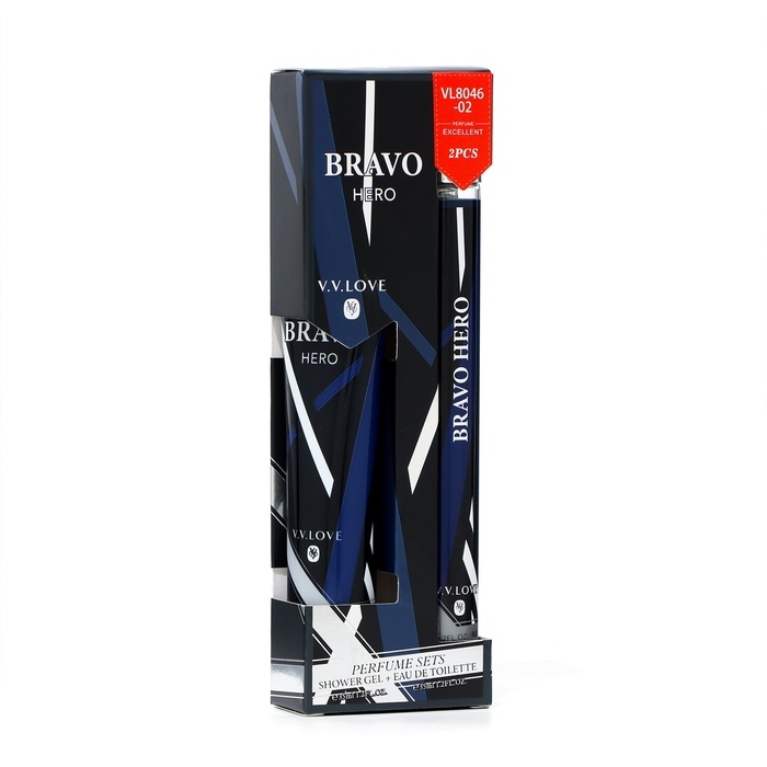 Парфюмерный набор мужской Bravo Hero: Туалетная вода, 35мл + Гель для душа, 35мл