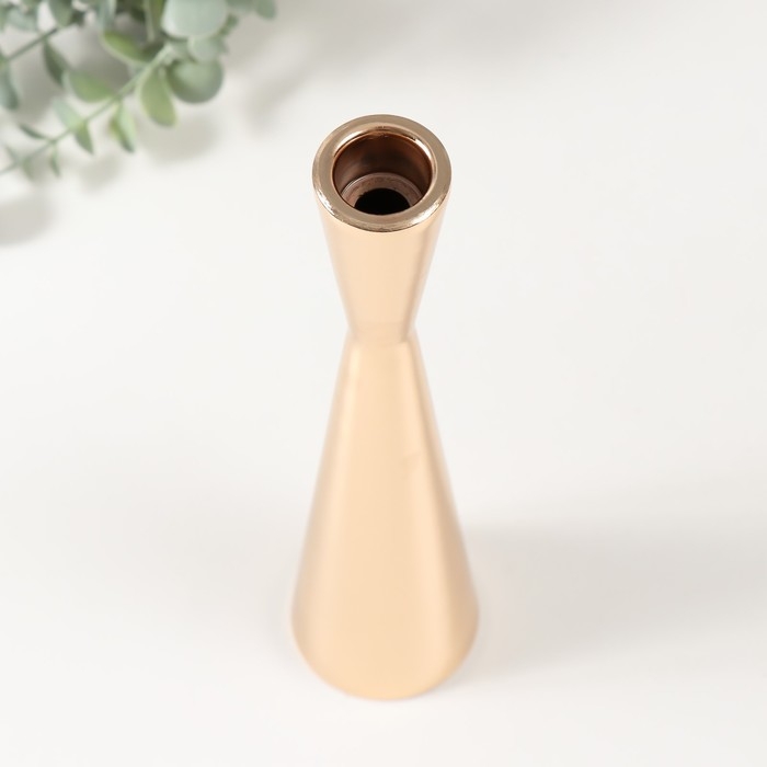 Подсвечник металл на 1 свечу "Песочные часы" d=3 см золото 6х27 cм