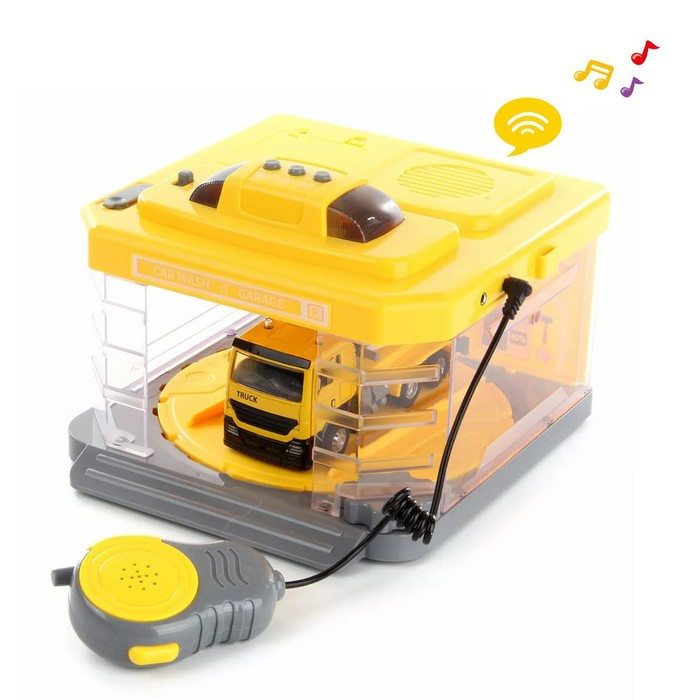 Парковка-автомойка &laquo;Стройка&raquo;, с машинкой и рацией, поливает водой, свет и звук, машина МИКС