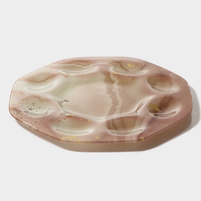 Подставка стеклянная для яиц Доляна &laquo;Со светлой Пасхой&raquo;, d=21 см, 8 ячеек