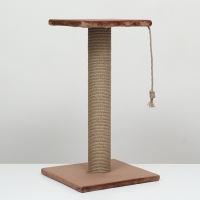 Когтеточка-столбик, &Oslash;10, с площадкой, КД-37, джут 35 х 35 х 64 см, микс