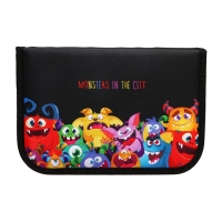 Пенал 3 секции, вкладка внутри, 140 х 210 х 40 мм, тканевый, Calligrata TOP Block "Монстрики" Пенал 3 секции, вкладка внутри, 140 х 210 х 40 мм, тканевый, Calligrata TOP Block "Монстрики"