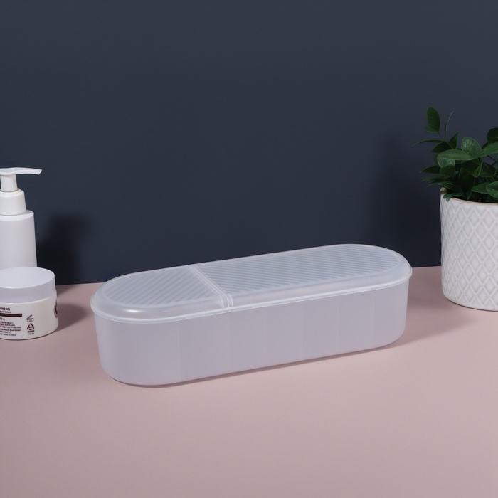 Органайзер для хранения, с крышкой, 7 секции, 28 × 10,5 см, цвет прозрачный Органайзер для хранения, с крышкой, 7 секции, 28 × 10,5 см, цвет прозрачный