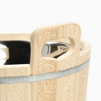 Шайка-таз из липы, 9 л, двуручная,нержавеющая вставка, "Русский узор" Шайка-таз из липы, 9 л, двуручная,нержавеющая вставка, "Русский узор"