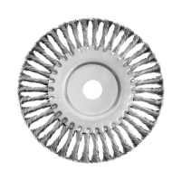 Щетка металлическая для УШМ ТУНДРА, крученая проволока, плоская, посадка 22 мм, 200 мм