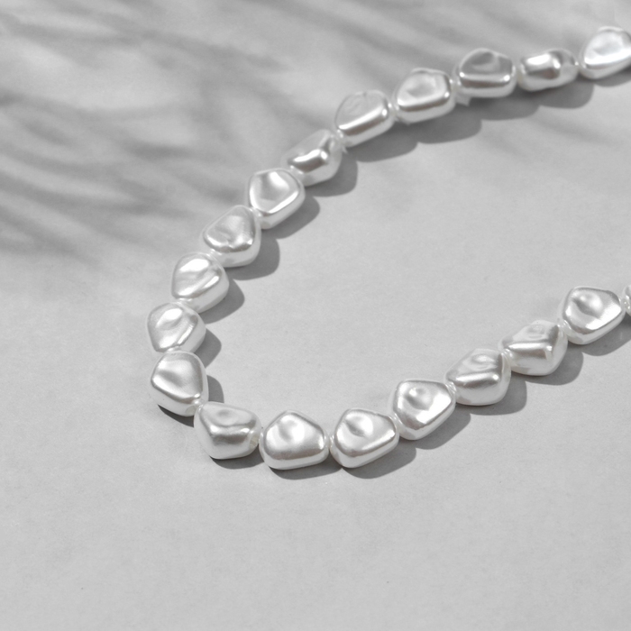 Бусины пластиковые на нити &laquo;Жемчуг&raquo; 8&times;7 мм, (набор 150 шт.), цвет белый