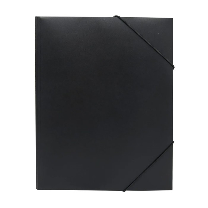 Папка на резинке А4, 500 мкм Calligrata, корешок 4 мм, до 300 листов, тиснение "песок", чёрная