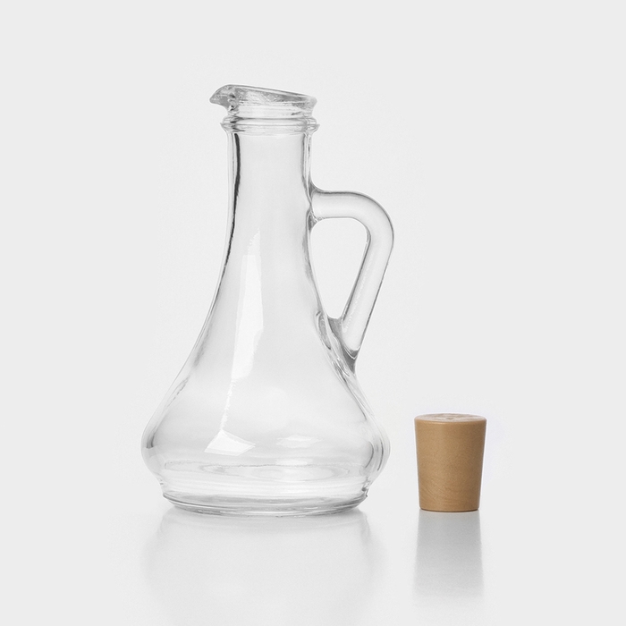 Набор стеклянных емкостей для масла-уксуса с пластиковой пробкой «Оливия», 260 мл, 2 шт Набор стеклянных емкостей для масла-уксуса с пластиковой пробкой «Оливия», 260 мл, 2 шт