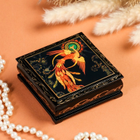 Шкатулка &laquo;Жар-птица&raquo;, 10&times;10 см, лаковая миниатюра