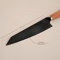 Нож кухонный SL Home &laquo;Оливия&raquo;, шеф, лезвие 20,32 см, дамасская сталь, цвет коричневый