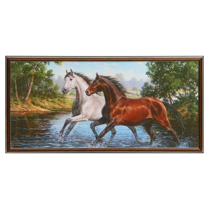 Картина Картина "Кони" 30х70 (36*73) см