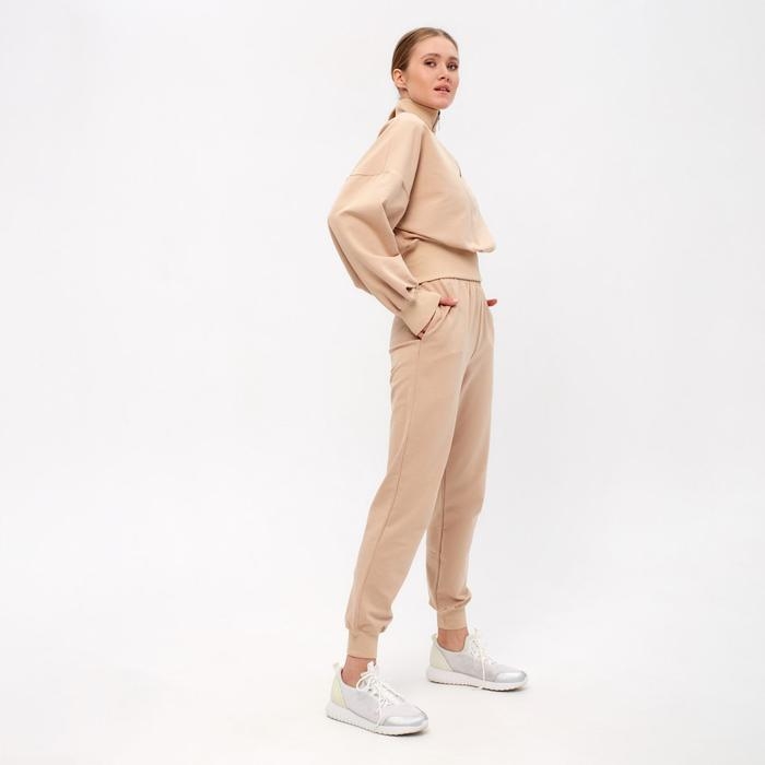 Костюм (свитшот, брюки) MINAKU: Casual Collection цвет бежевый, размер 44 Костюм (свитшот, брюки) MINAKU: Casual Collection цвет бежевый, размер 44