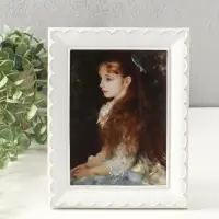 Фоторамка полистоун 13х18 см "Узор волна" белая 22х17х2,5 см