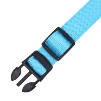 Ошейник с подсветкой Двойная полоса размер XL, ОШ 52-60 х 2,5 см, 3 режима свечения голубой