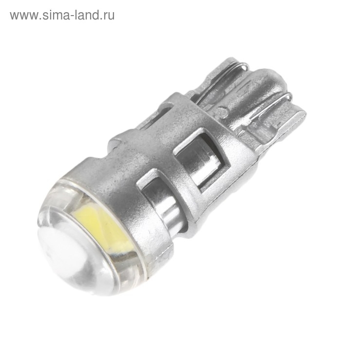 Автолампа светодиодная T10 W5W, 12 В, 2 СОВ, 2 Вт, линза, свет белый Автолампа светодиодная T10 W5W, 12 В, 2 СОВ, 2 Вт, линза, свет белый